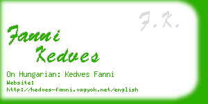 fanni kedves business card